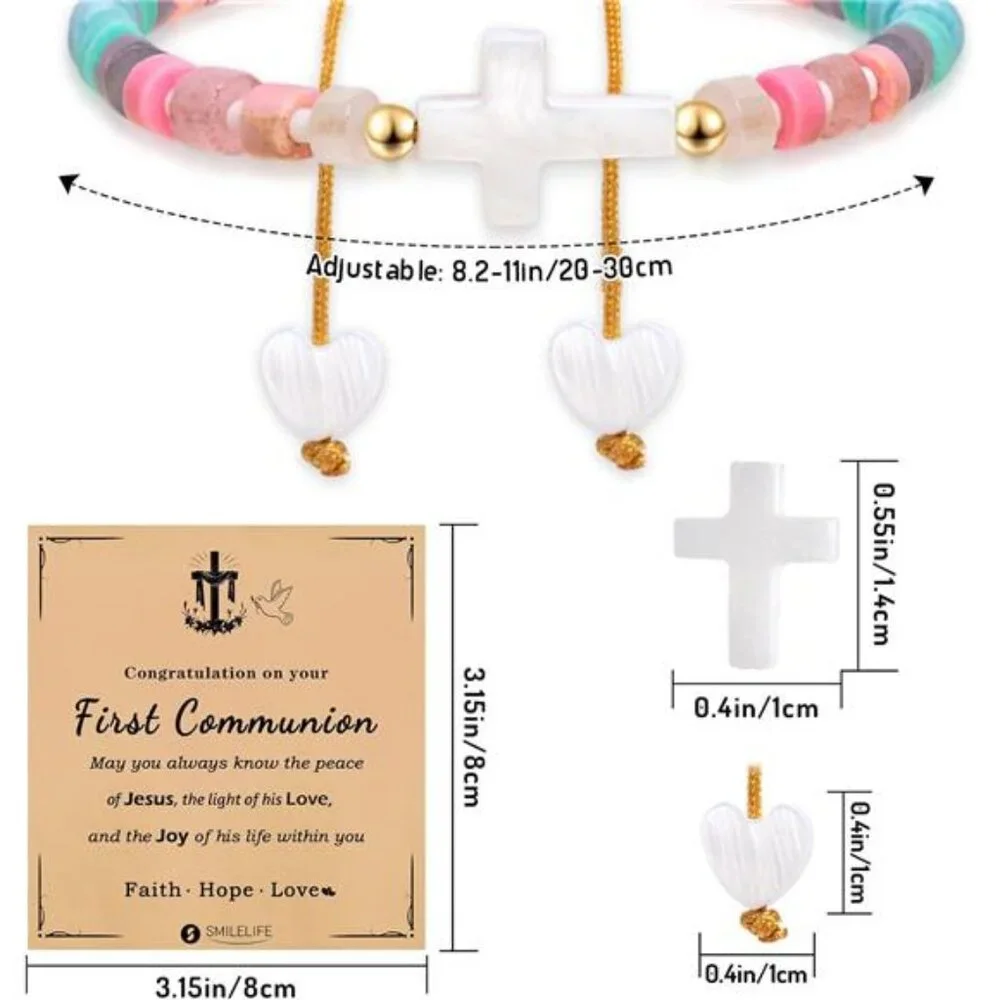Cross Bracelet for Women, Girls & Boys - First Communion, Baptism & Christian